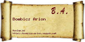Bombicz Arion névjegykártya